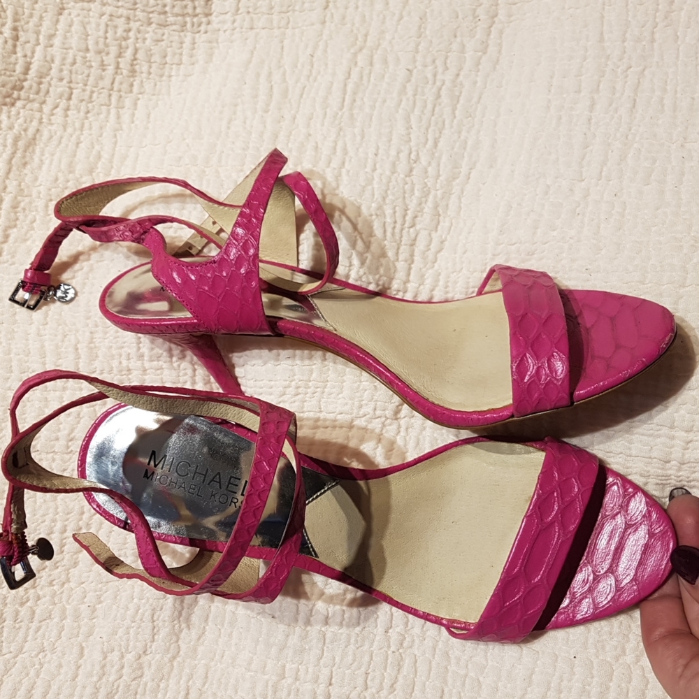 Michael Kors hot pink strappy sandals